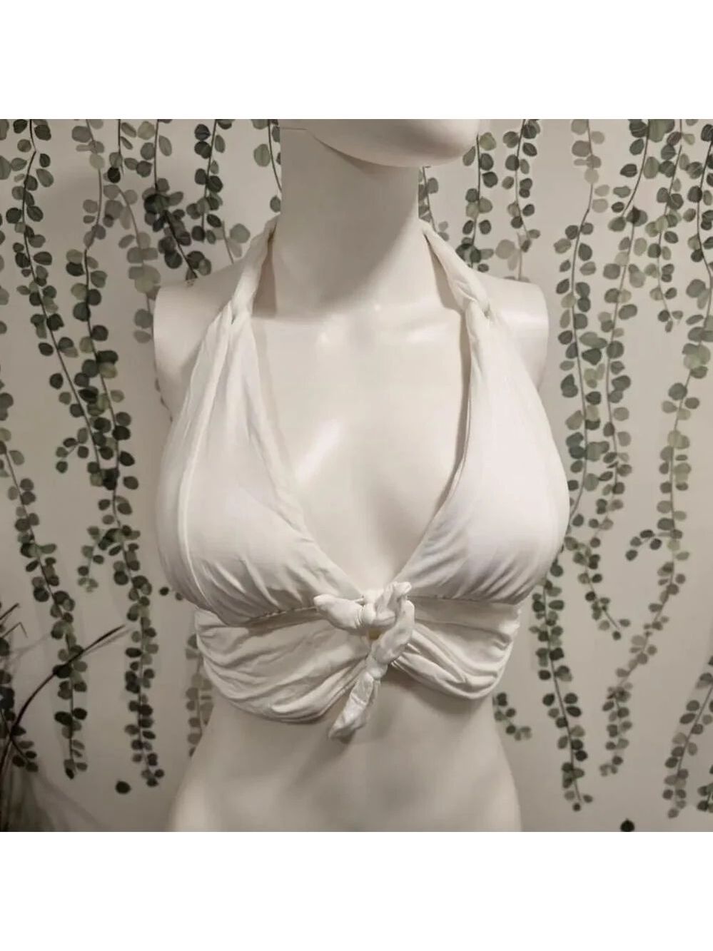 NWOT Carmen Marc Valvo White Swimsuit Top Size L - Picture 2 of 8
